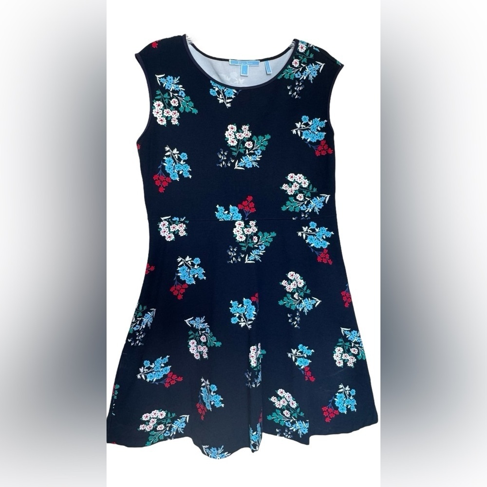 Draper James Navy Blue Floral Sleeveless Dress - Size Large